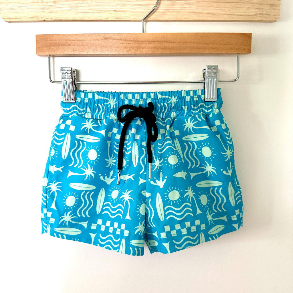 Surfer Print Toddler Swim Trunks