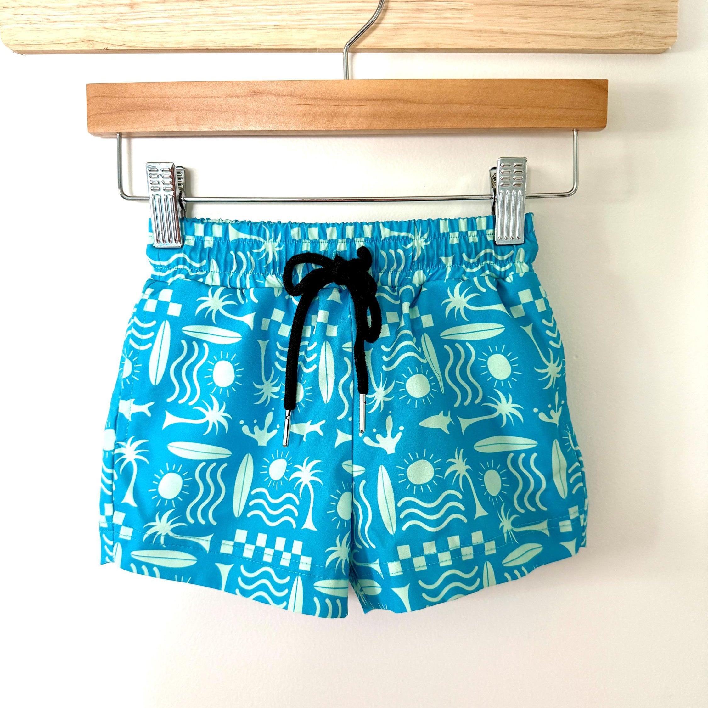 Surfer Print Toddler Swim Trunks