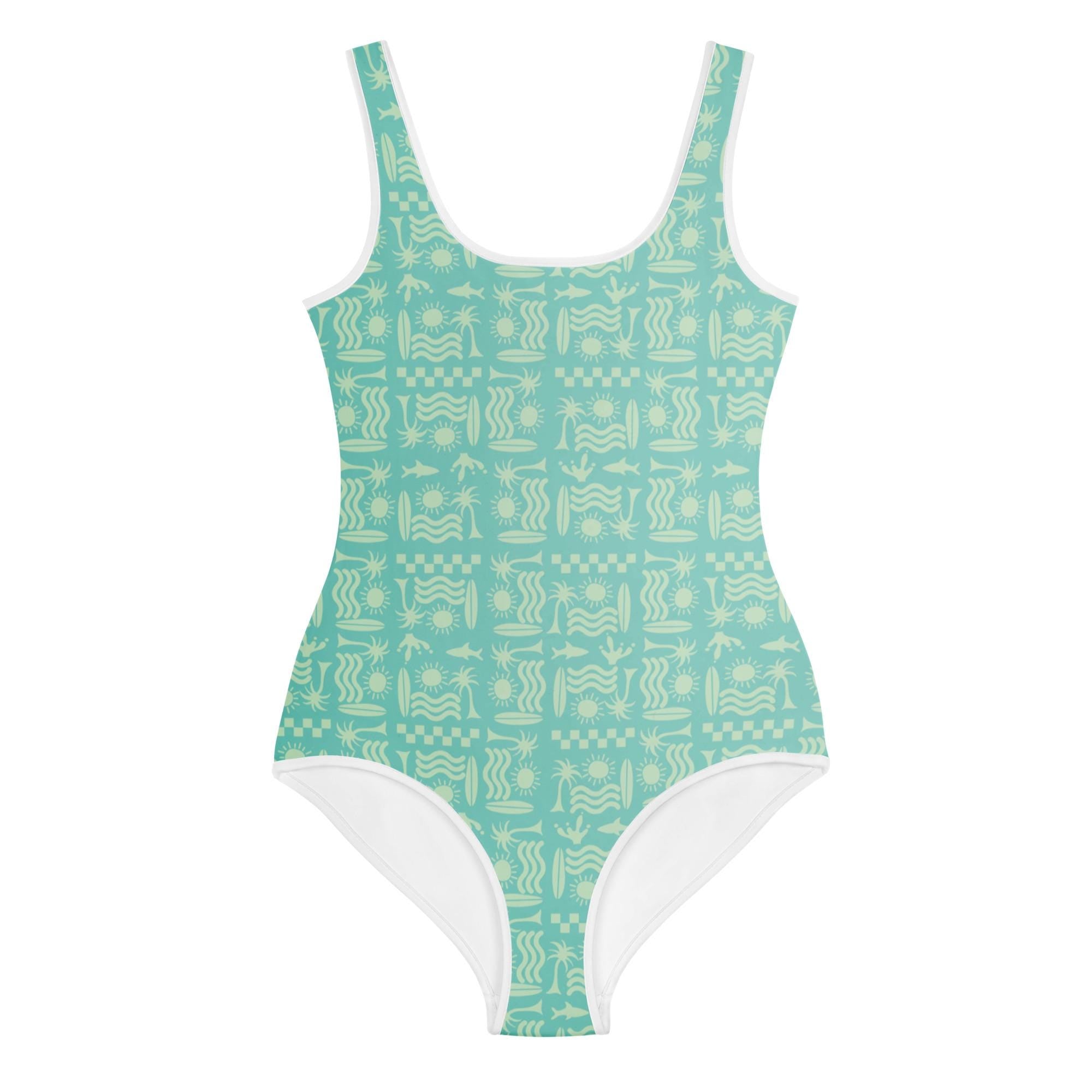 Surfer Print Youth Swimsuit