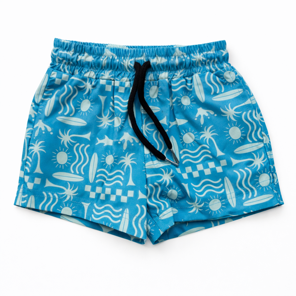 Surfer Print Toddler Swim Trunks